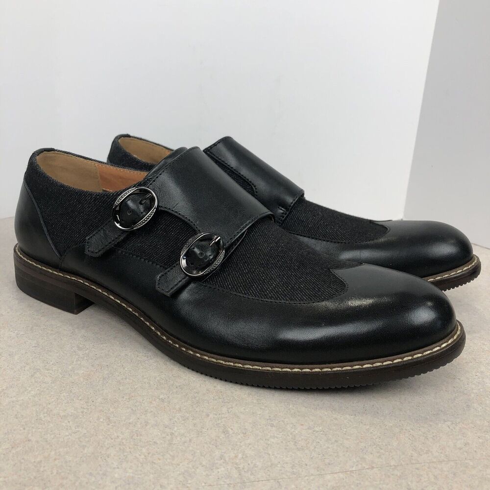 VINTAGE FOUNDRY CO Men's Morgan Monk Strap Shoes Black Size 10 Dress‎ Shoe